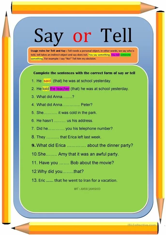 Choose tell or say. Tell say speak talk разница. Say tell упражнения. Reported Speech упражнения Worksheets. Косвенная речь в английском языке Worksheets.