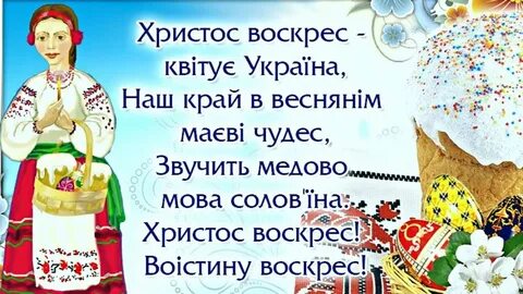 Христос воскрес привітання на українській мові