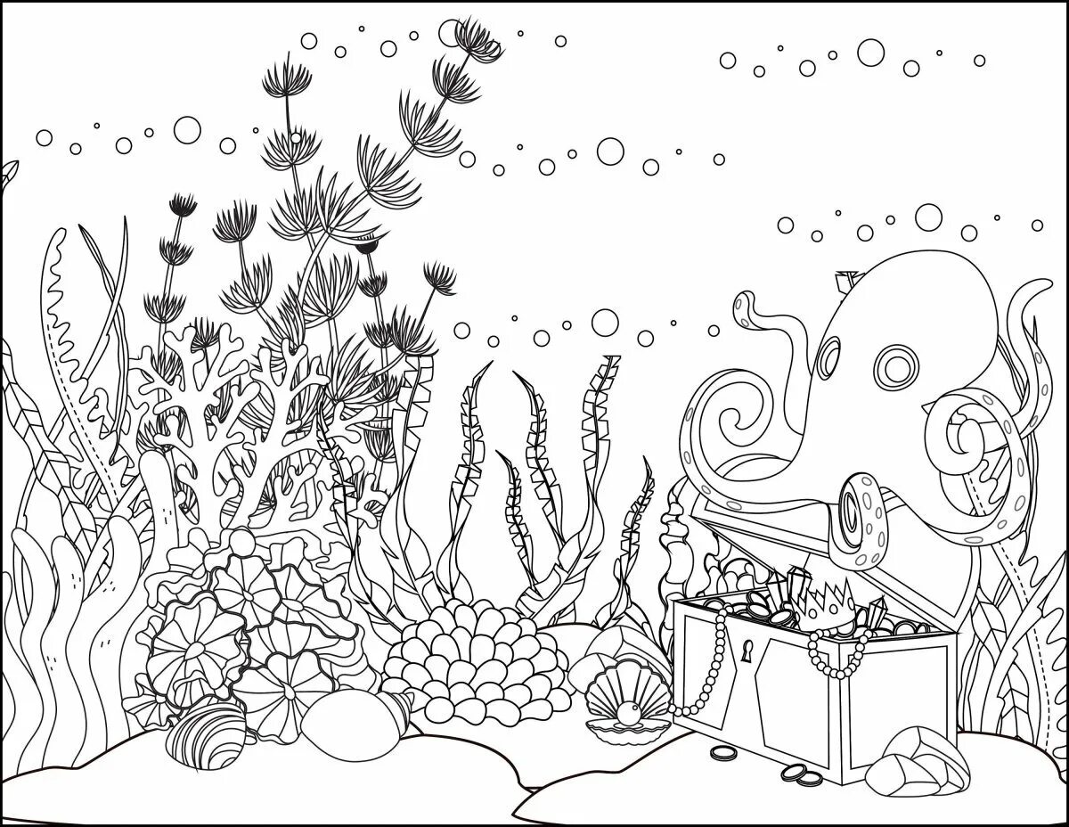 Подводный мир раскраска для детей. В море. Раскраска. Раскраска для взрослых море. На море-океане: раскраска.