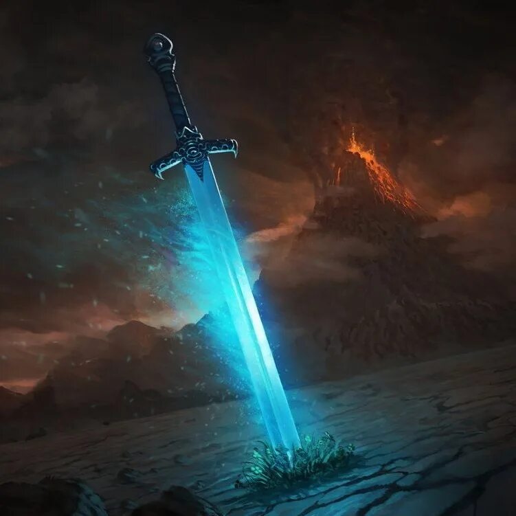 The magic sword. Меч кладенец. Меч кладенец арт фэнтези. Меч Англахель. Меч Полуторник магический.