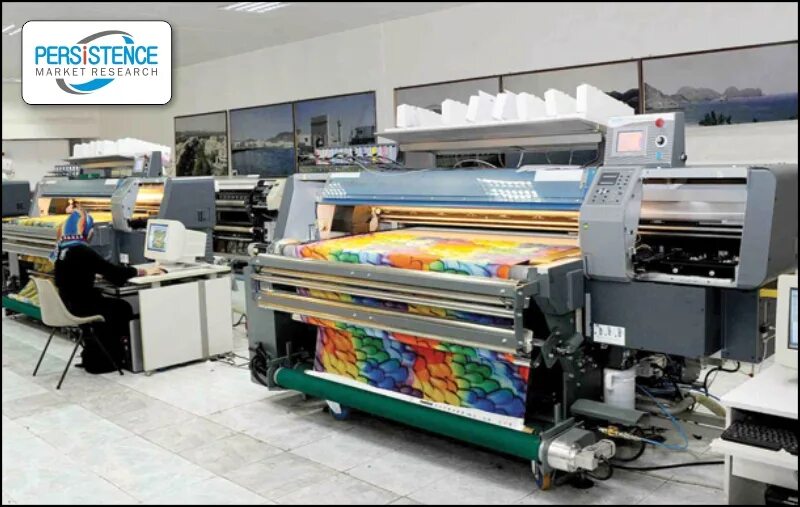 Цифровой текстиль. Современный книгопечатный станок. Полиграфия текстиль. Оборудование для нанесения краски на текстиль.