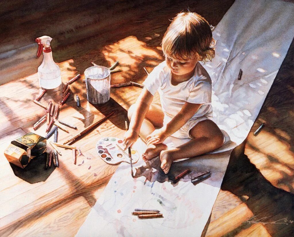 Children's painting. Стив Хейнс художник. Steve Hanks Юный художник. Дети в живописи. Искусство для детей.