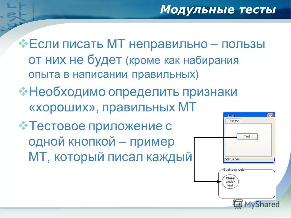 Модули тестирования. Модули тестирования