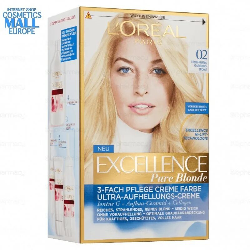 Loreal Excellence Pure blonde 02. Лореаль блонд экселанс 9.32. Краска Loreal Excellence Pure blond. Лореаль блонд Pure blonde.