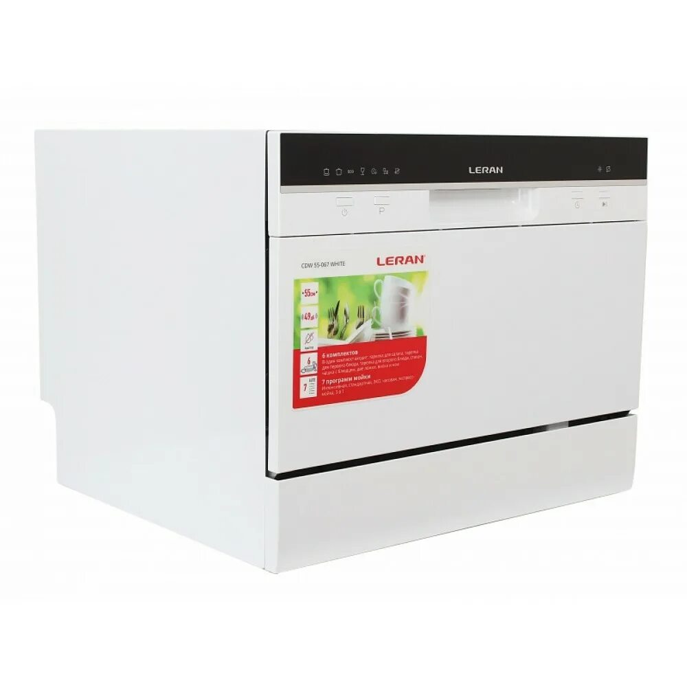 Компактная посудомоечная машина Leran CDW 55-067. Leran CDW 55-067 White. Леран посудомоечная машина настольная. Компактная посудомоечная машина Leran CDW 55-067, белый.