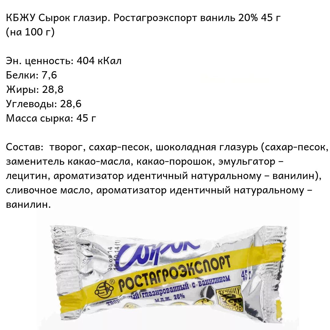 Глазированный сырок калорийность. Вес сырка творожного Ростагроэкспорт. Калорийность сырок Ростагроэкспорт 45 г. Ростагроэкспорт сырок 5% состав. Сырок глазированный Ростагроэкспорт состав.