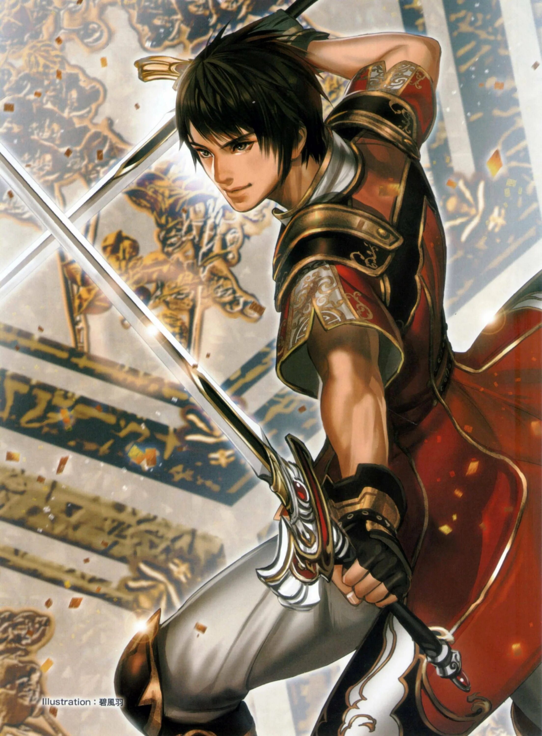 Принц мечей. Lu Xun Dynasty Warriors 7. Аниме Король Мечников. Парень с мечом. Фэнтези парни воины.