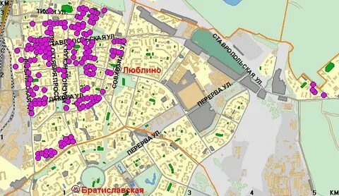 Люблино на карте москвы