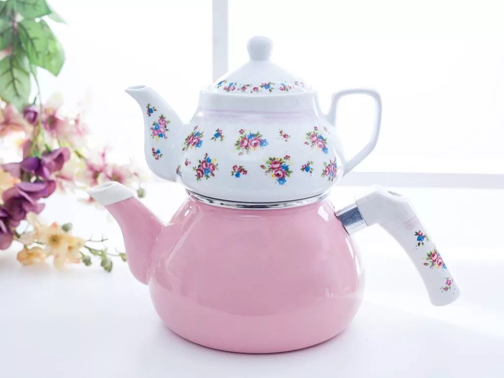Fissman Teapot заварочный чайник. Эмалированный чайник для заварки чая. Турецкий чайник. Чайник с заварником сверху.