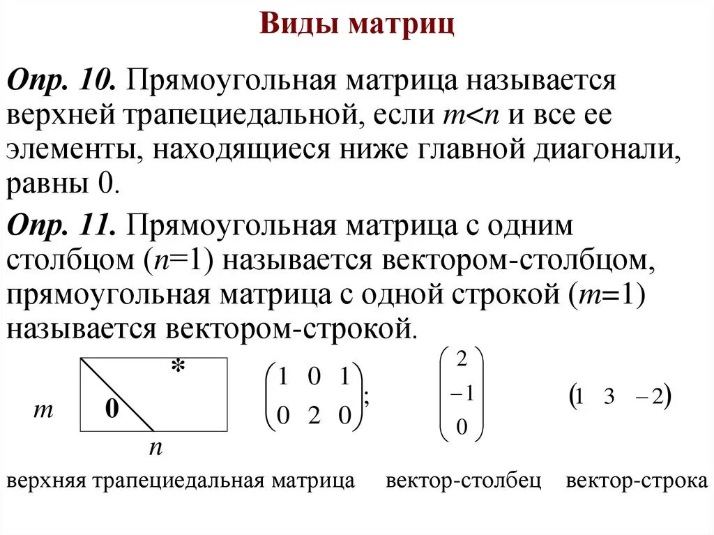 Определить вид матрицы. Виды матриц. Матрицы виды матриц. Типы матриц математика. Общий вид матрицы.