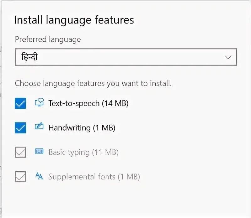 Install language. Install language