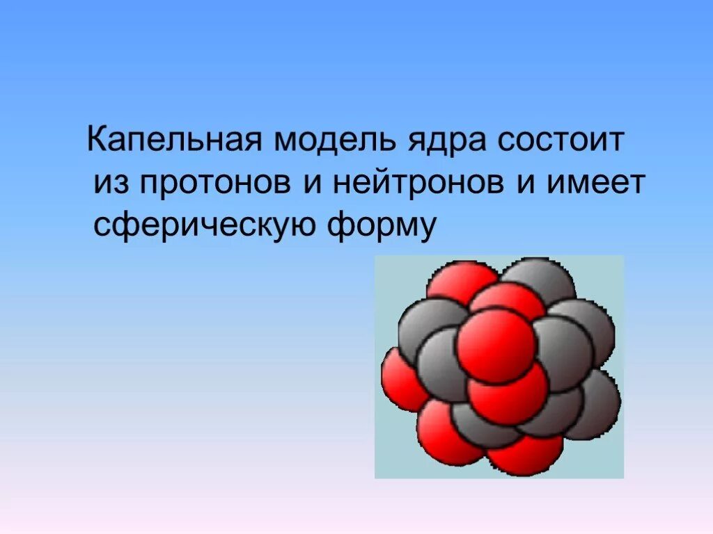 Какие модели имеют ядра. Капельная модель атомного ядра. Капельная модель строения атомного ядра. Капельная и оболочечная модели ядра. Капельная модель деления ядра.