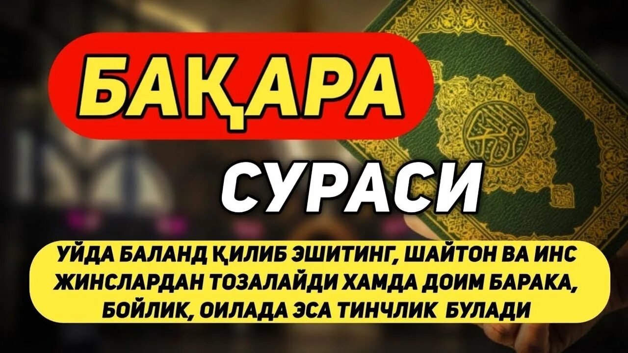 Бақара сураси. Барака сураси. Ризк ва Барака келтирувчи дуолар. Барака келтирувчи Сура. Ризк ва Барака дуоси.