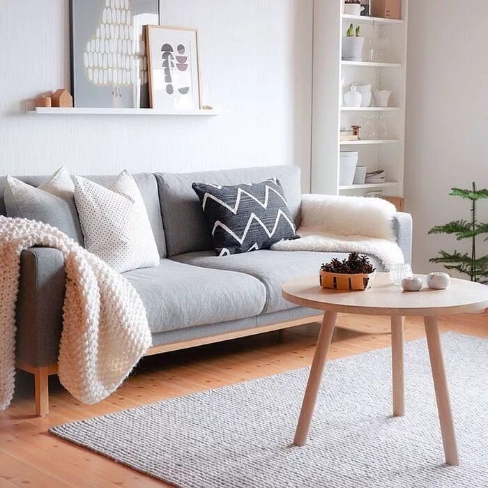 The tables next to the sofa