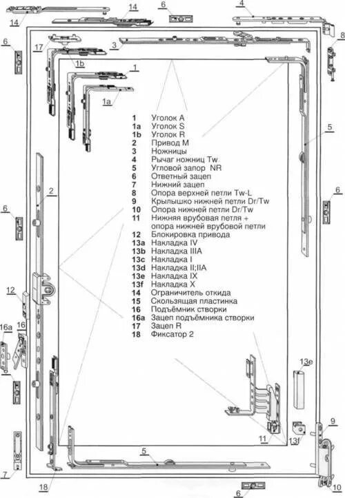 Оконная фурнитура Internika схема. Фурнитура поворотно-откидная схема Maco. Фурнитура Giesse схема поворотно откидная. Схема сборки поворотно-откидной фурнитуры Stublina. Части балконной двери