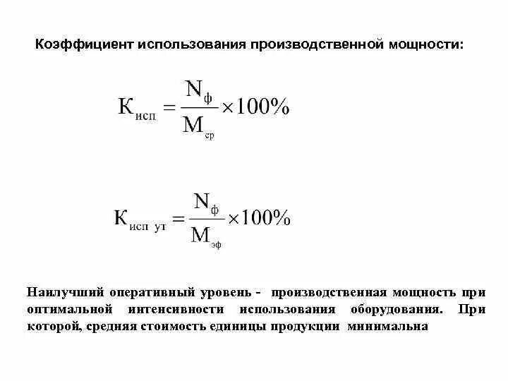 Коэффициент интенсивного использования производственной мощности. Рассчитать коэффициент использования производственной мощности. Коэффициент интенсивного использования мощности формула. Коэффициент фактического использования производственной мощности..