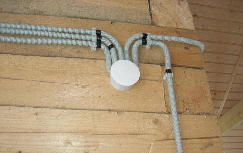 Прокладка электропроводки в деревянном доме. Трубы для прокладки электропроводки ip66. Гофрированная труба для электропроводки в деревянном доме. Наружная прокладка электропроводки. Монтаж кабеля ркгм в парной.