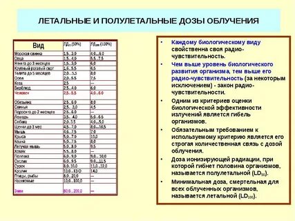 Облучение дозой гр