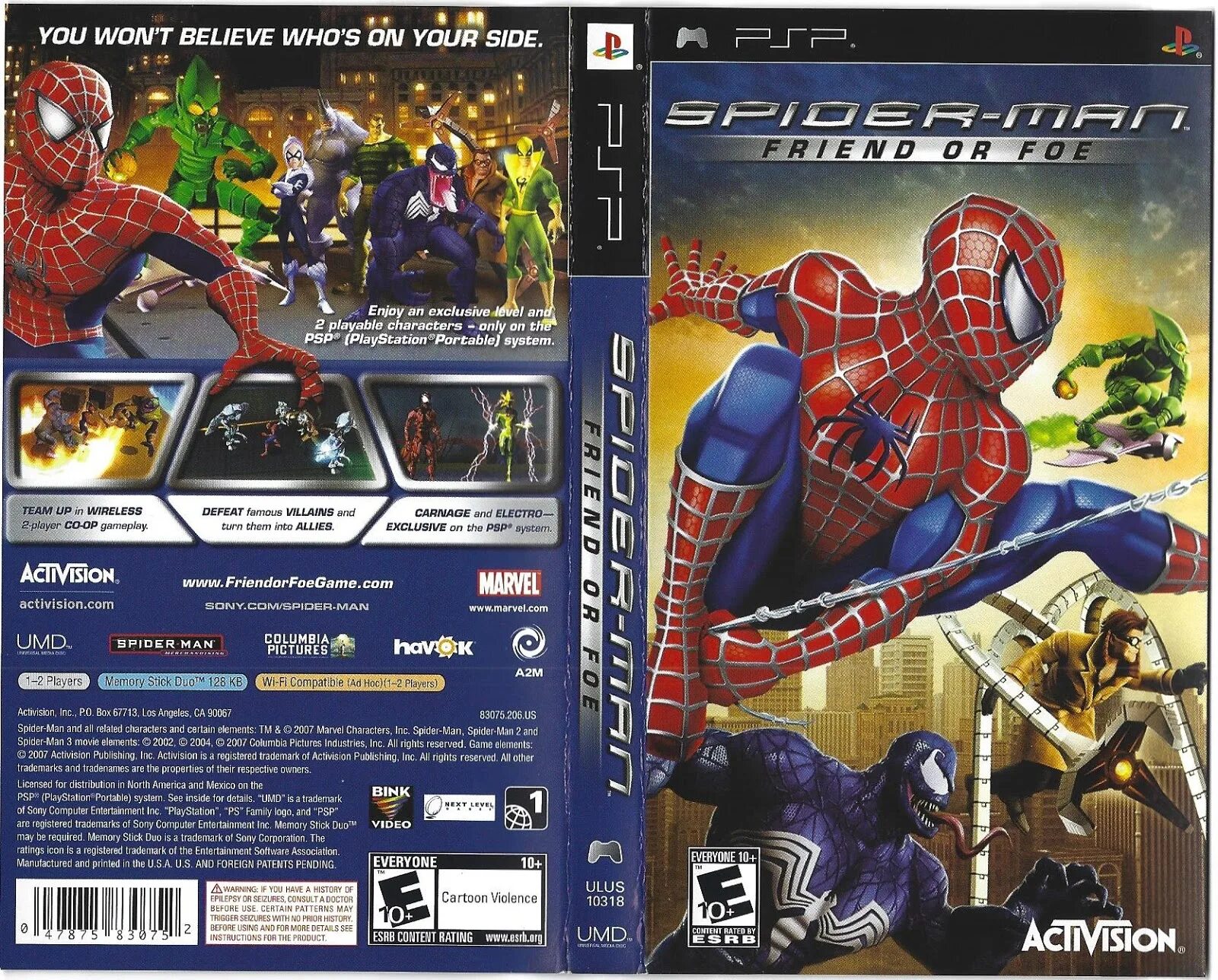 Все названия человека паука. Spider-man 3 ПСП. Spider-man: friend or Foe на ПСП. Spider man игры на PSP. Игра Spider man friend of Foe.