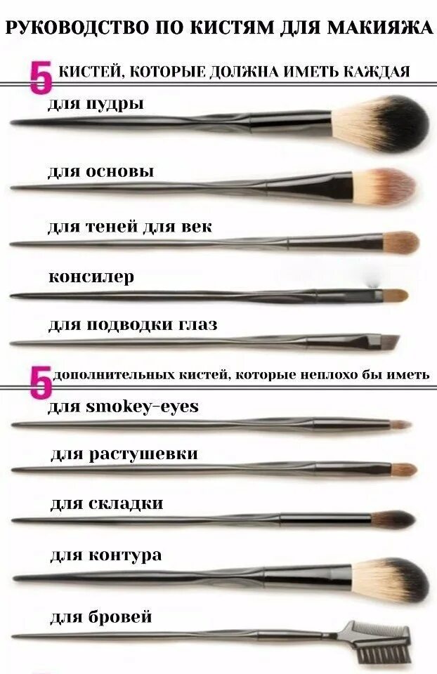 кисти для макияжа. кисточки для макияжа описание. наименование кисточек для макияжа. формы кисточек для макияжа. кисточка для макияжа название.