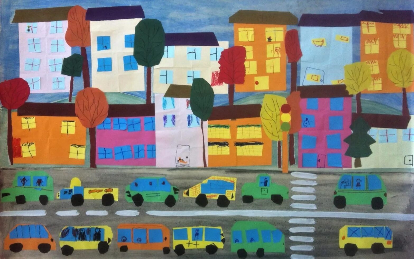 53). аппликация улицы нашего города в старшей группе. коллективная аппликация в подготовительной группе. аппликация наша улица старшая группа. аппликация вдготовительной группе.