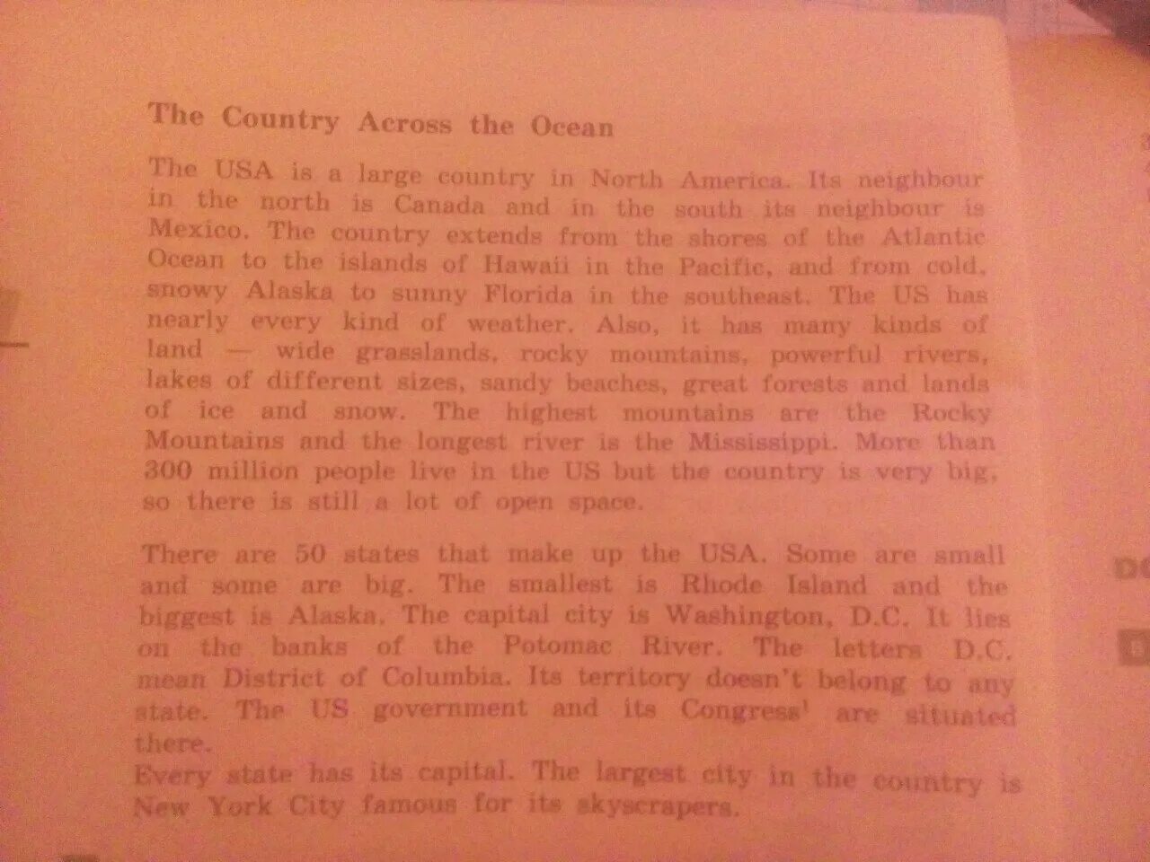 The Country across the Ocean пересказ. The Country across the Ocean текст6 класс. The Country across the Ocean тексты. Английский язык 6 класс the Country across the Ocean.