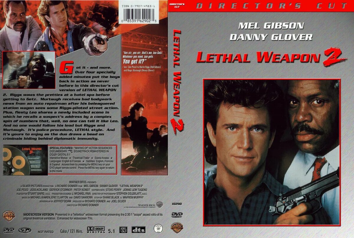 Lethal Weapon 2. Lethal Weapon DVD Cover. Lethal Weapon 2 1989 Cover BLURAY.