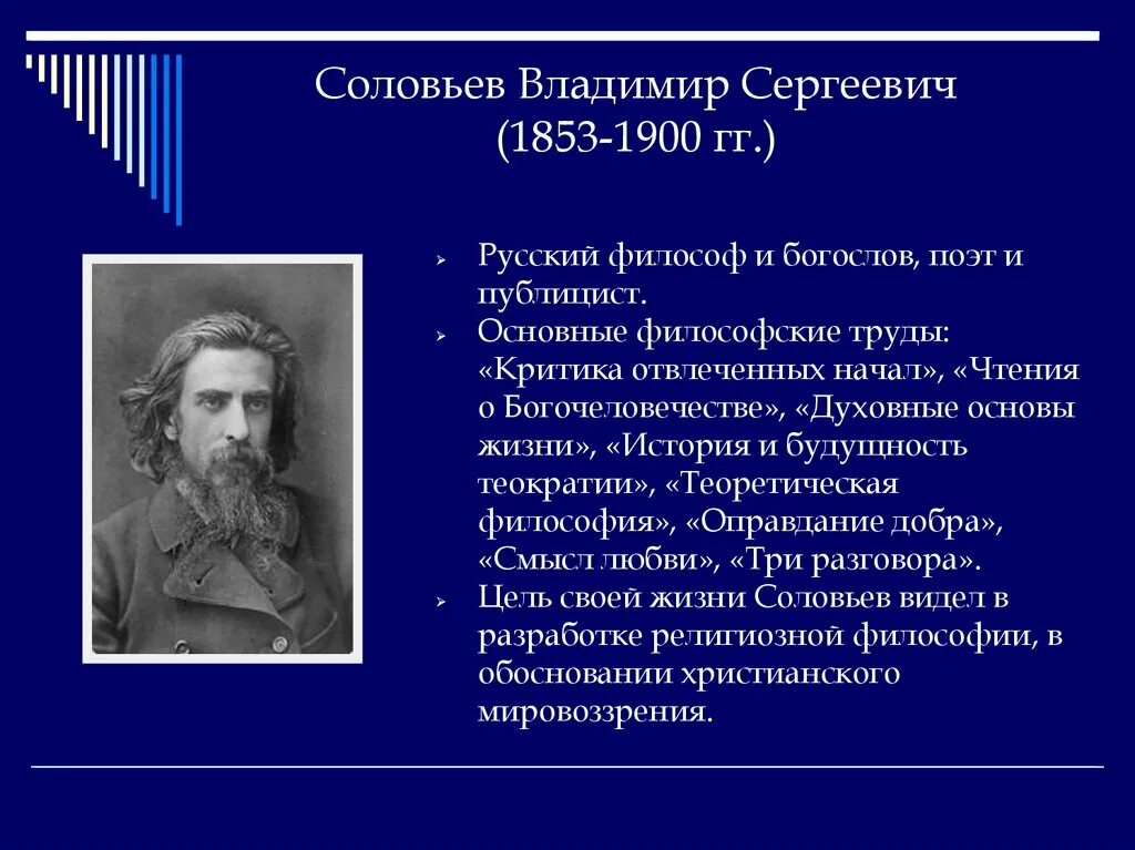 Вл Соловьев 1853-1900.