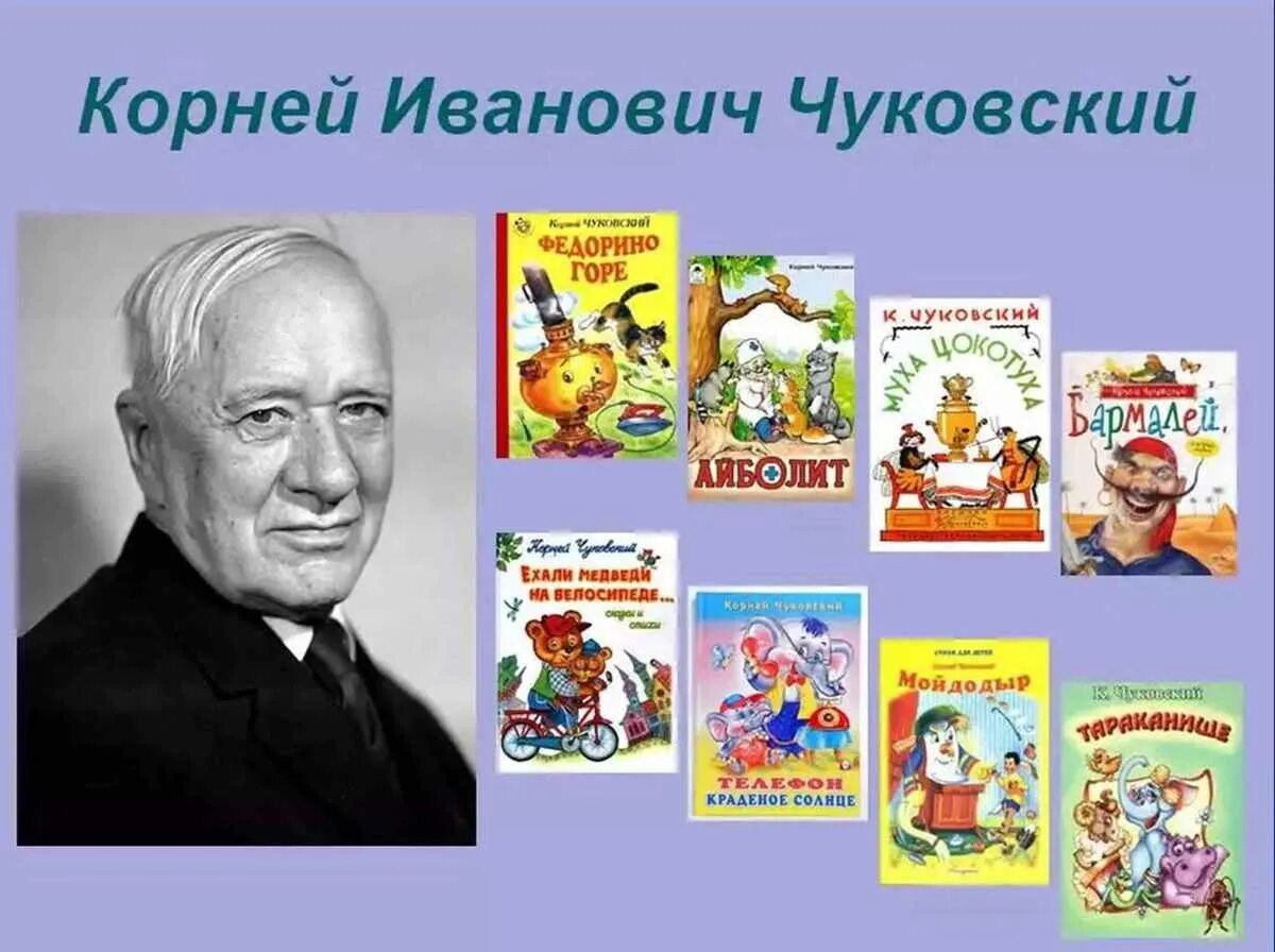 Какие произведения корнея чуковского. К 140 Корнея Ивановича Чуковского.