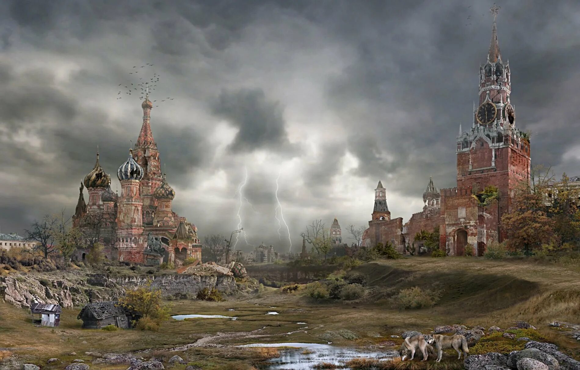 Разрушенный кремль. Метро 2033 Москва.