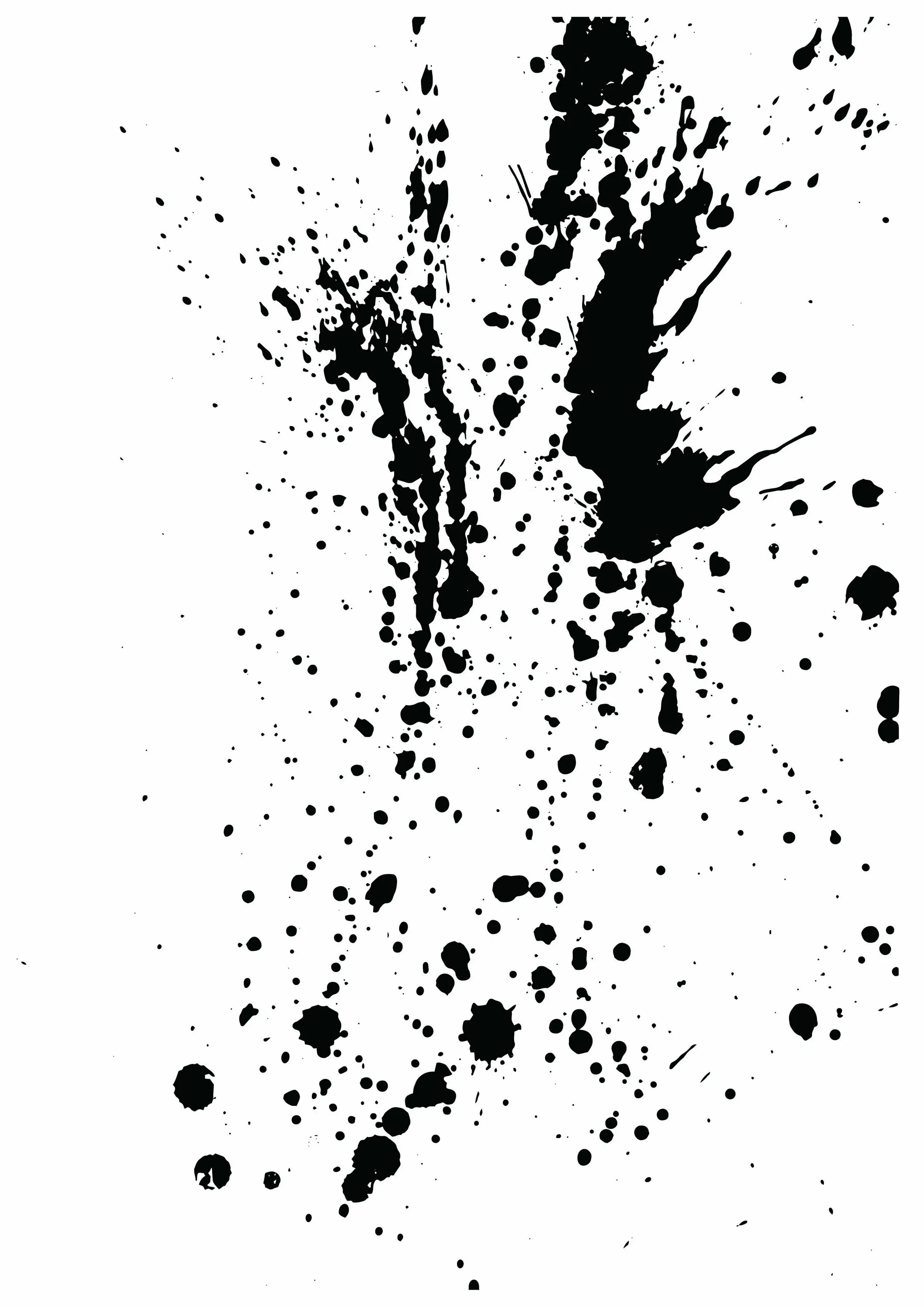 Капли туши. Кляксы. Капля от чернил на бумаге. Мелкие кляксы. Брызги краски.