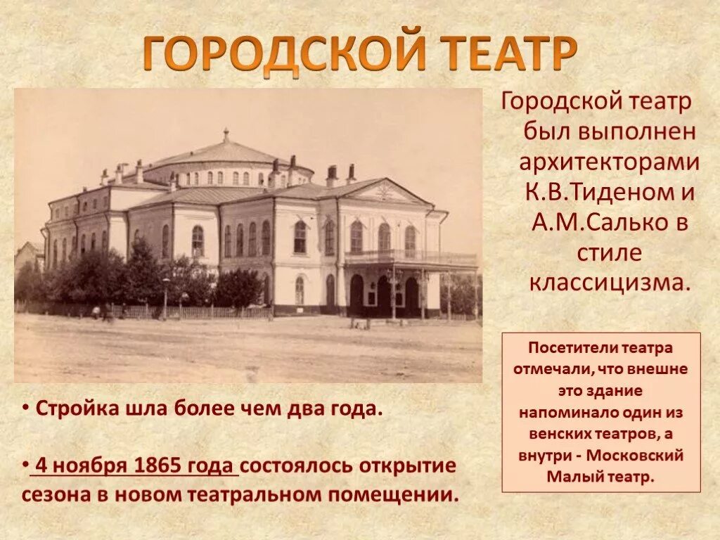 Городской театр, 1865 г. Саратов. Театр Саратов Салько 1865. Салько Архитектор Саратов. Городской театр.