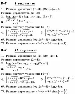 Алгебра 11 класс контрольная работа 1