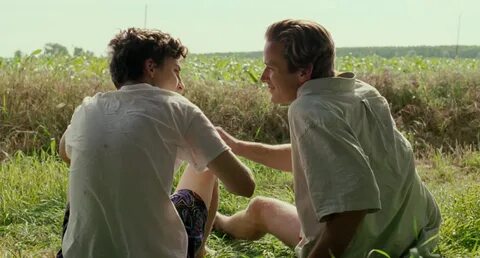 Timothée Chalamet and Armie Hammer in Call Me By Your Name.