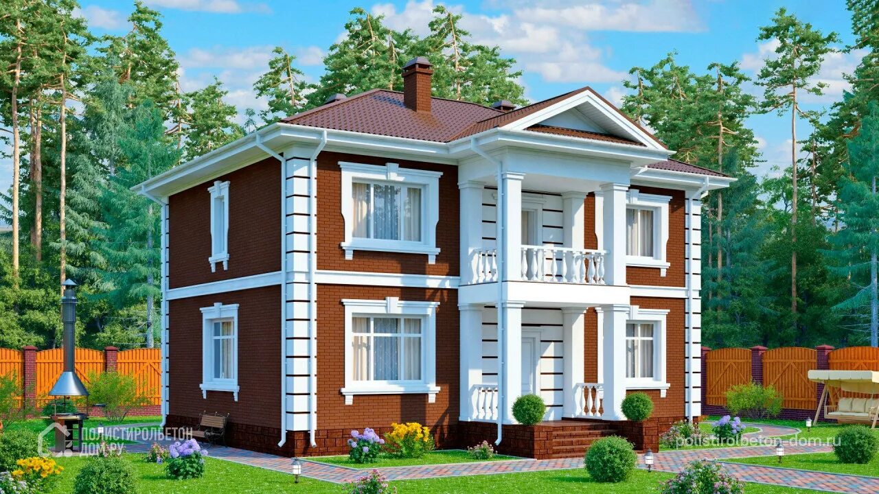 Проекты домов нижний новгород Проект газобетонного дома Catalog-Plans-90-94B (113,97кв. м, 12,2x11,95м, газобе