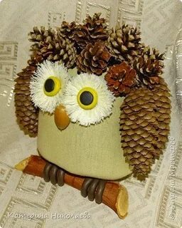 Сова из шишек своими руками