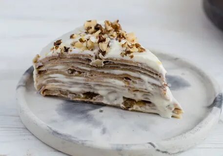 Торт со сметанным кремом и бананом