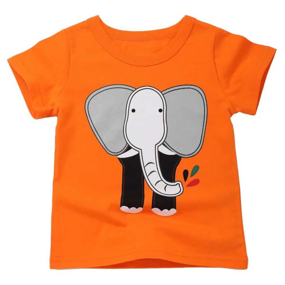 Orange elephant. Оранжевая футболка со слоном.