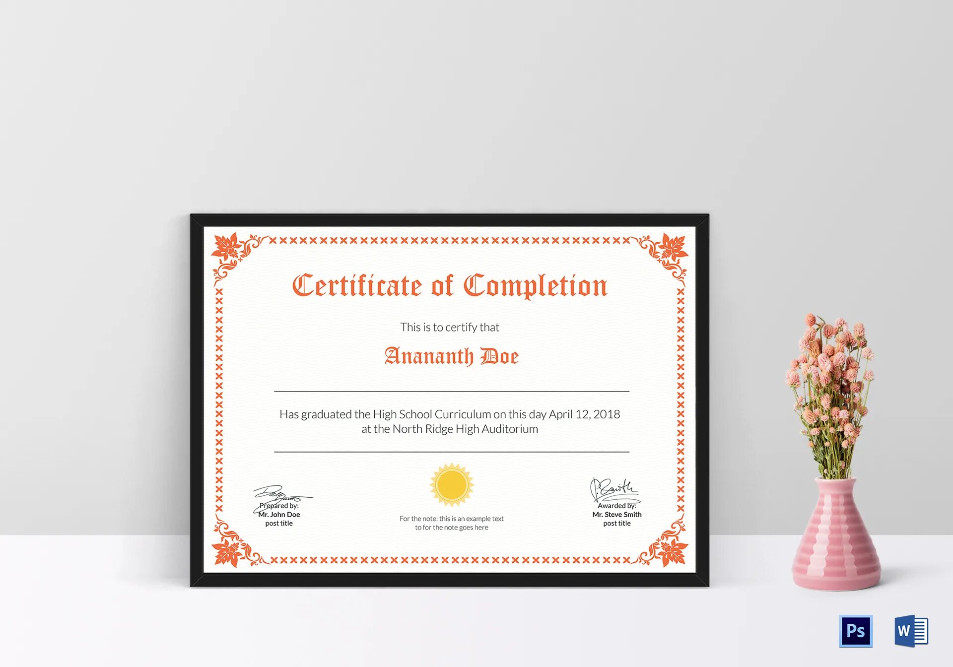 Сертификат of completion. High Scool Certificate. School Diploma.