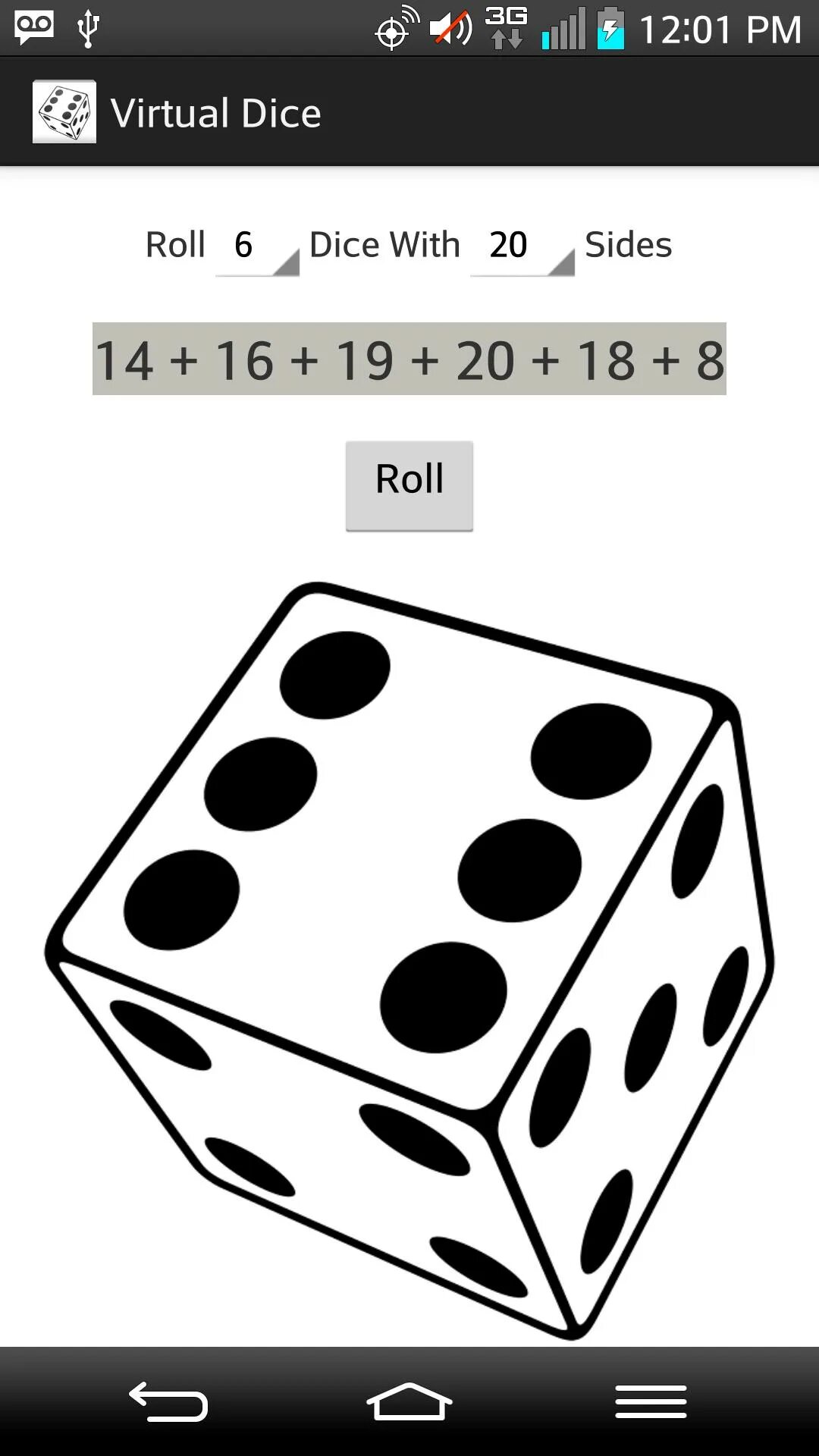 Virtual dice. Virtual dice