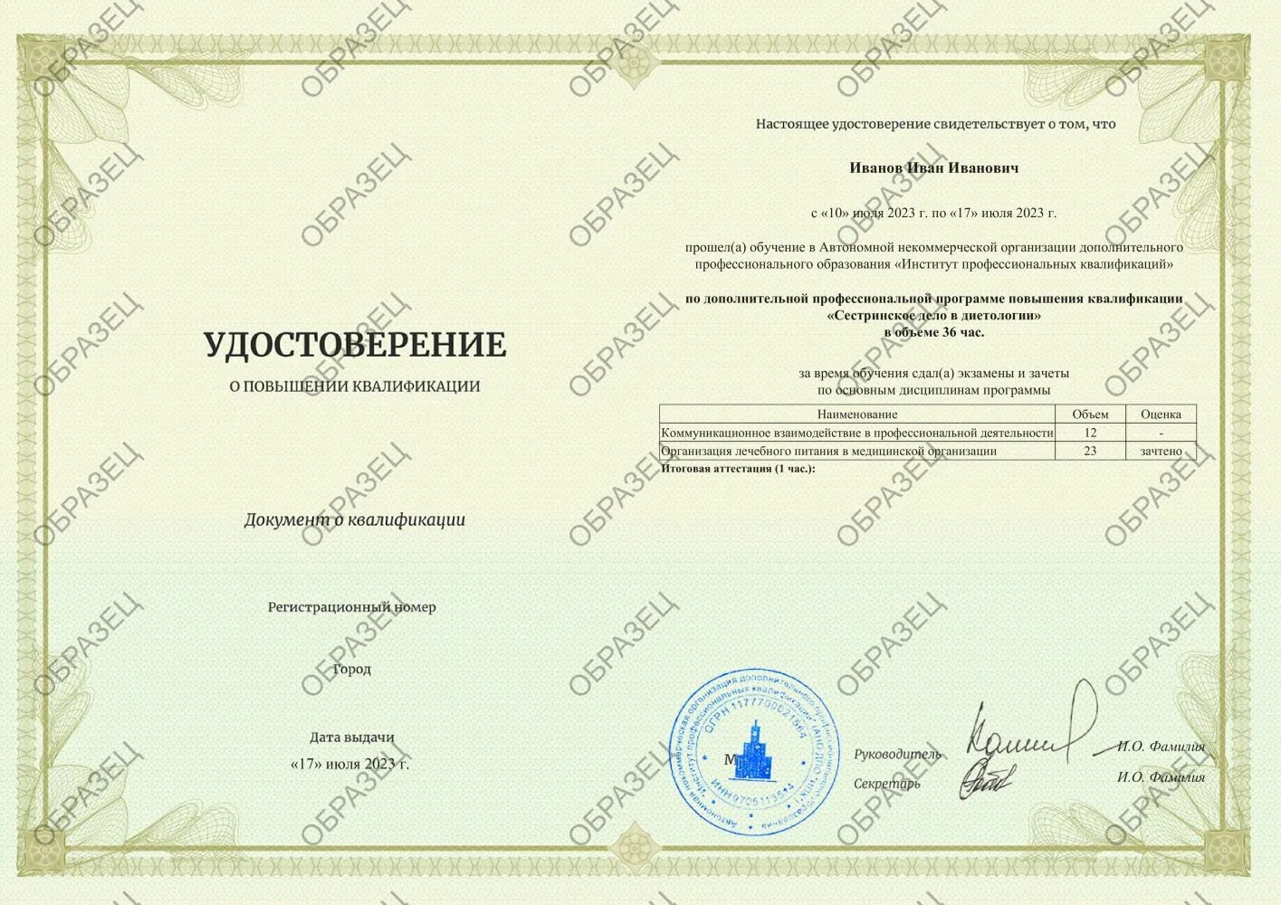 Курсы повышения по фоп