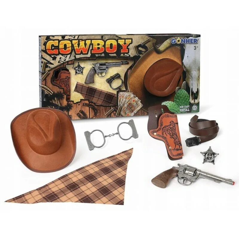 Набор ковбоя. Набор Gonher Cowboy Wild West. Набор Гонхер ковбой. Gonher набор ковбойский тир. Набор ковбоя Gonher револьвер и шляпа.