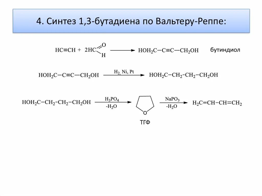 Реакция замещения характерна для бутадиена. Синтез Реппе. Реакция Реппе механизм. Способы получения бутадиена и изопрена. Синтез поливинилпирролидона.