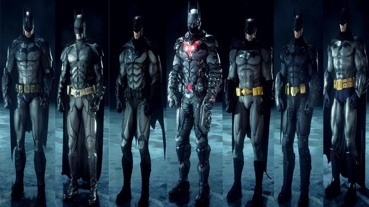 Аркхем Найт костюмы. Batman Arkham Knight костюмы. Бэтмен Аркхем Найт. Бэтмен будущего Аркхем Найт. Как получить костюм в игре