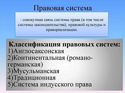 Правовая система доклад