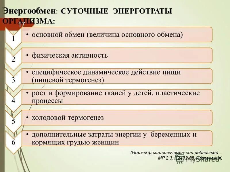 энерготраты основного обмена