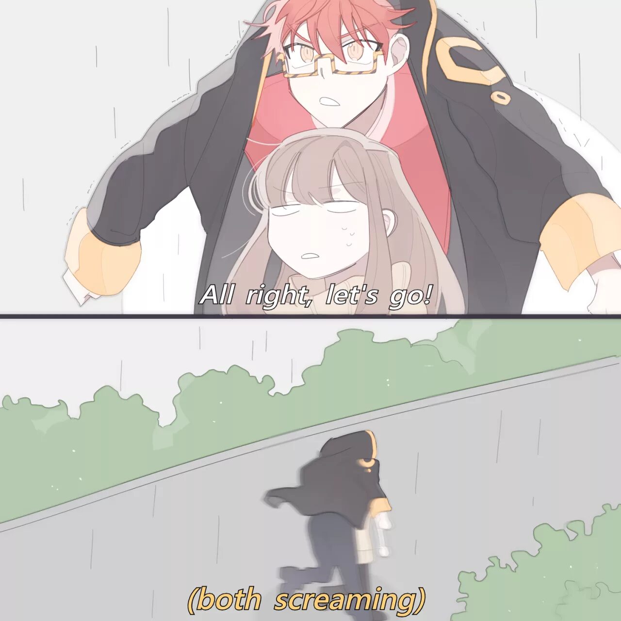 Let s both. 707 мемы. мем люди под дождём ok lets go (both screaming). meme both screaming.