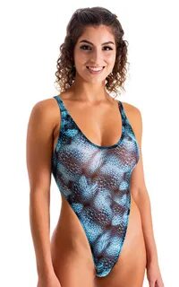 One Piece Thong Swimsuit in Eros Power Mesh Skinzwear.com
