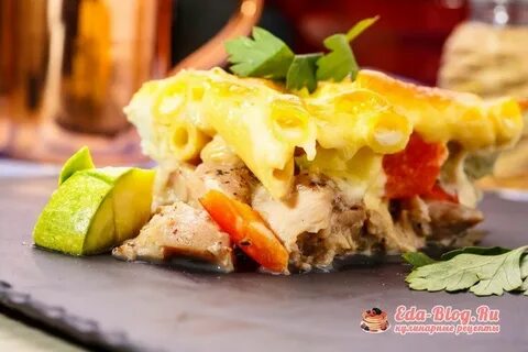 Запеканка из макарон и куриного филе