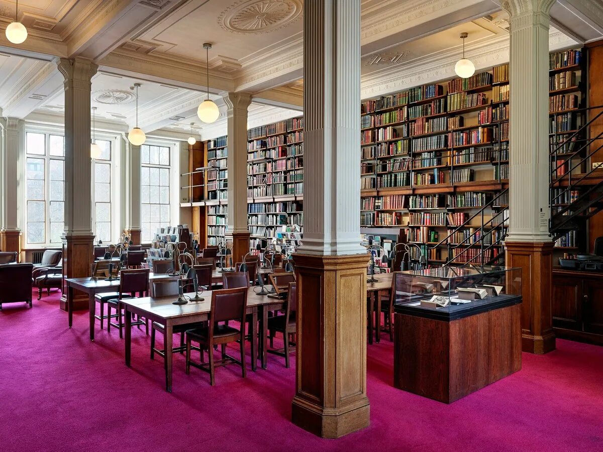 The library on the right